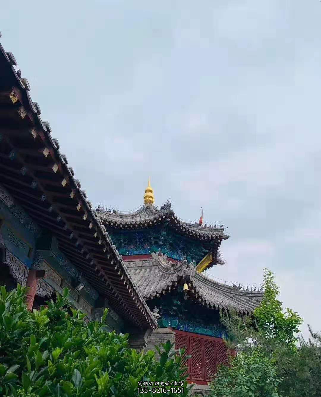 銅雕葫蘆塔頂寺廟擺件 