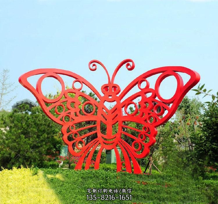 不锈钢草坪艺术蝴蝶雕塑