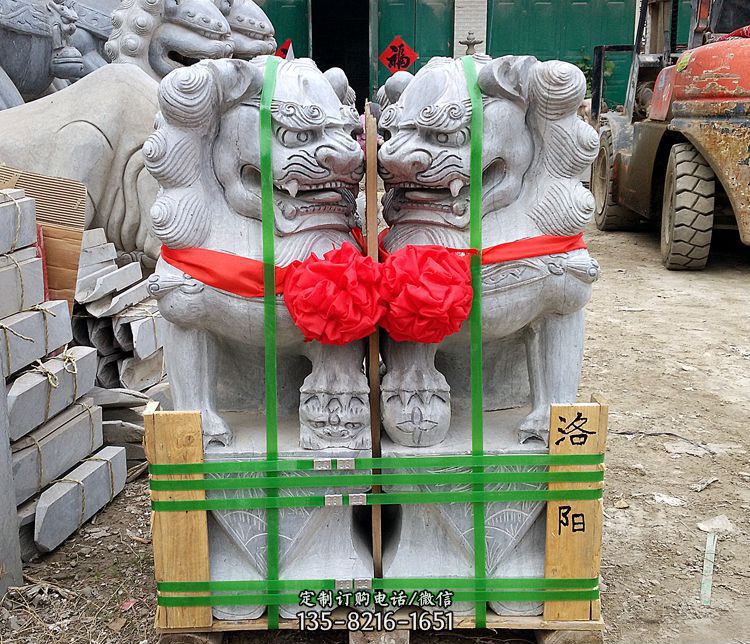 仿古北京狮子门口镇宅石雕图片