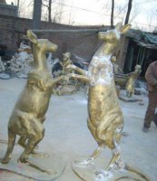 铸铜袋鼠公园动物铜雕
