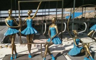 广场铜雕美女跳芭蕾人物雕塑