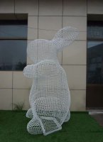 大型不锈钢兔子雕塑22