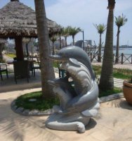 石雕海豚-不锈钢海豚雕塑