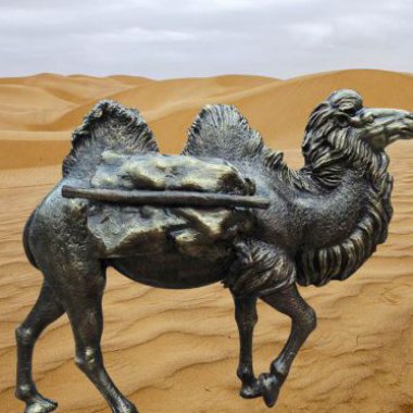 铜雕公园骆驼-骆驼玻璃钢仿真雕塑