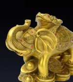 小象和金蟾招财铜雕
