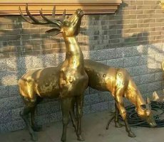 鹿铜雕-华尔街的人物雕像