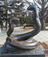 公园景观动物蛇铜雕