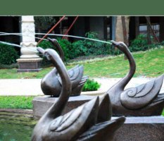 铜雕园林喷泉天鹅雕塑摆件