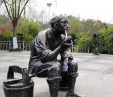 铜雕吸烟人物雕塑