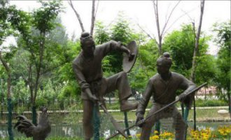 武打人物公园景观铜雕
