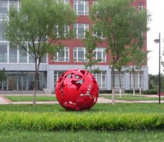 校园不锈钢镂空球雕塑