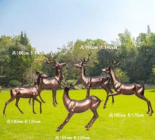 红铜鹿群-玻璃雕塑人体