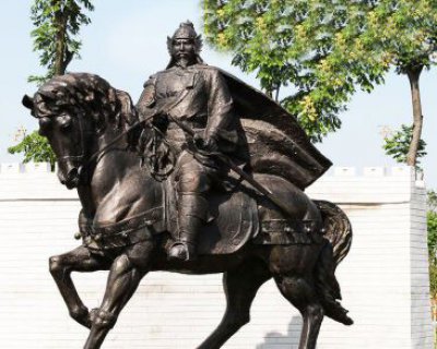 广场铜雕骑马战士人物雕塑