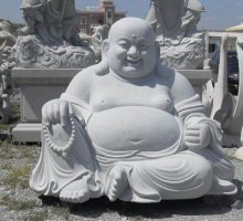 汉白玉坐式弥勒佛雕像