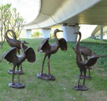 铜仙鹤雕塑-公园不锈钢仙鹤摆件雕塑