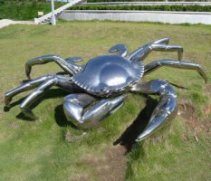 不锈钢螃蟹公园景观雕塑