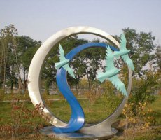 不锈钢圆环公园雕塑