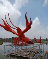 不锈钢龙虾 动物雕塑
