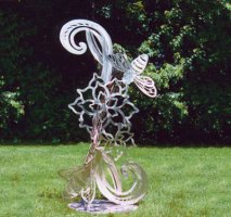 不锈钢公园镂空花朵蝴蝶雕塑