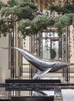 不锈钢海豚动物雕塑112