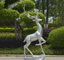 不锈钢动物艺术梅花鹿雕塑