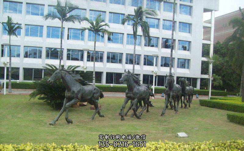 奔跑的马企业景观铜雕