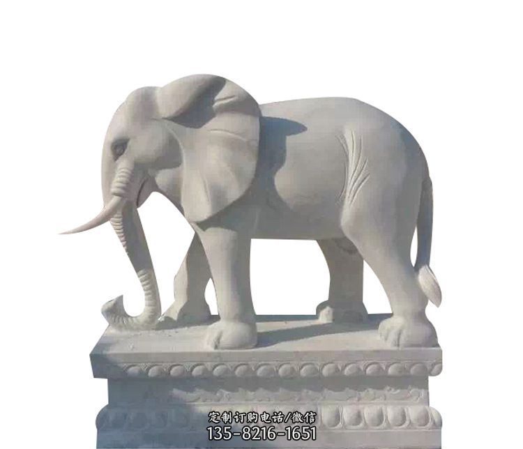 公园汉白玉大象动物石雕