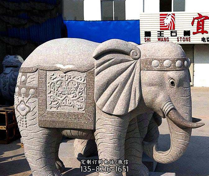 公园景观大理石缅甸大象石雕图片