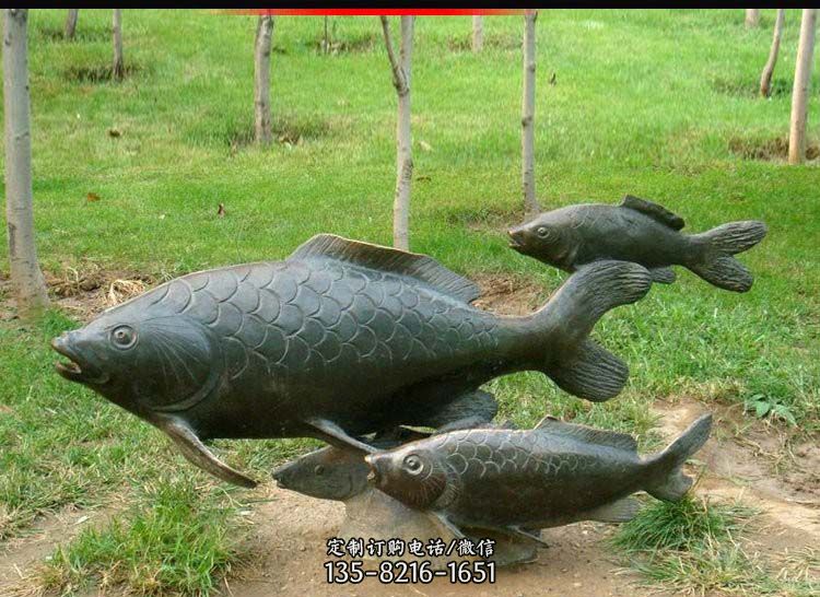 鲤鱼雕塑-增添公园园林水景景观之美
