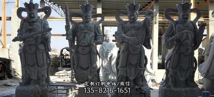 寺庙佛像四大天王石雕图片