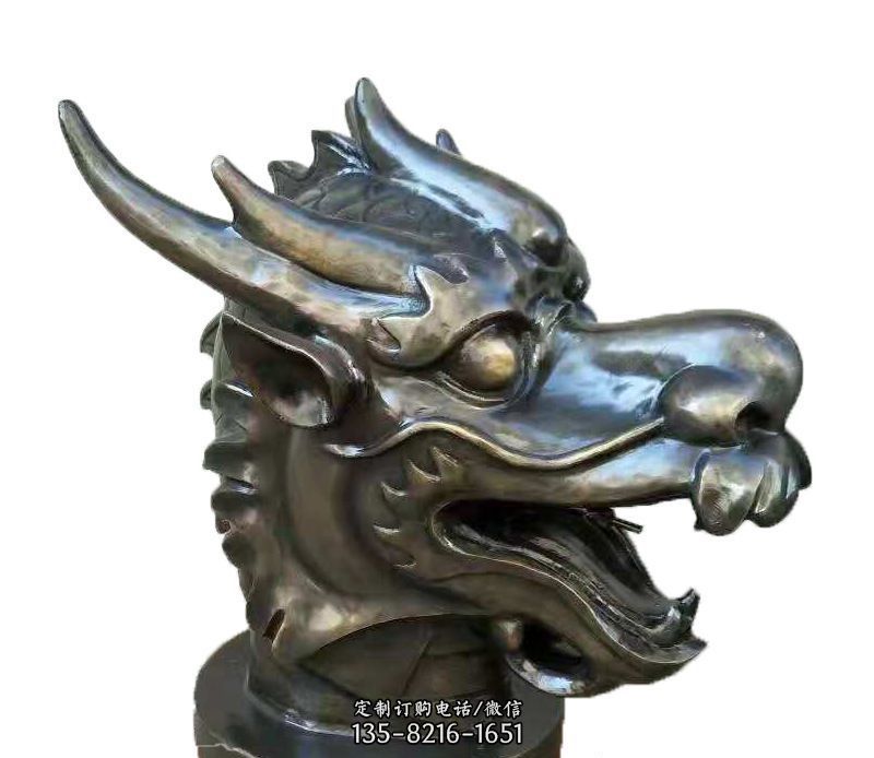 喷水摆件生肖龙兽头动物铜雕