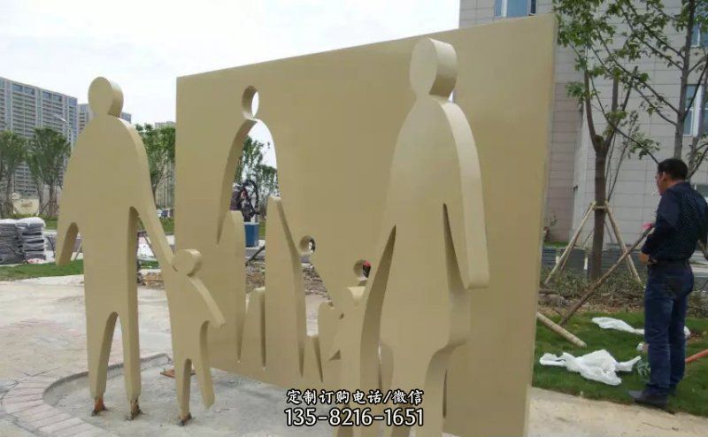 不锈钢抽象广场人物雕塑
