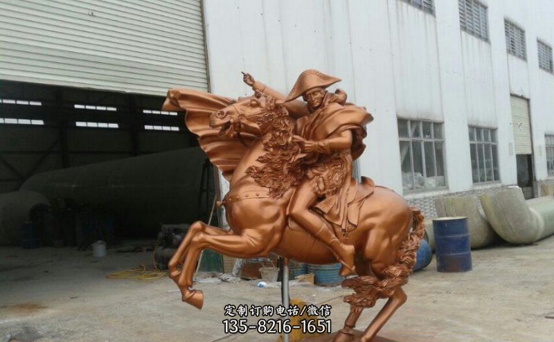 骑马勇士玻璃钢仿铜人物雕塑