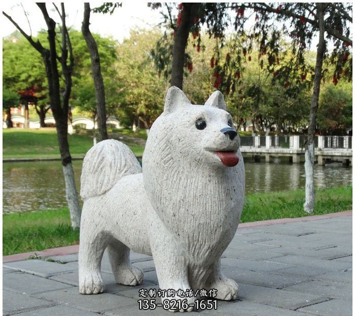萨摩耶犬石雕狗图片