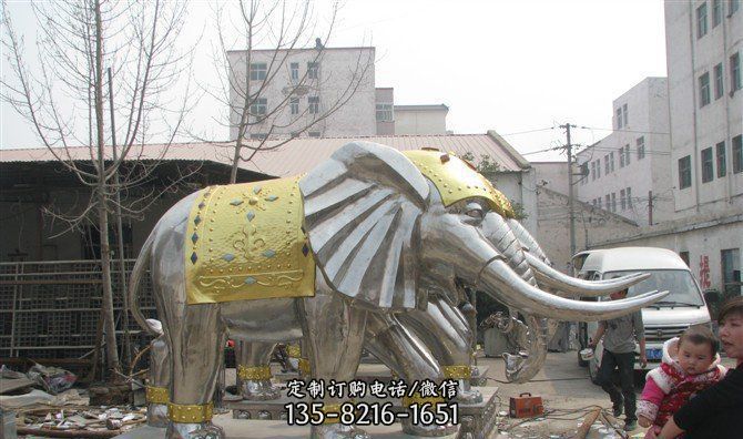 广场大象不锈钢雕塑