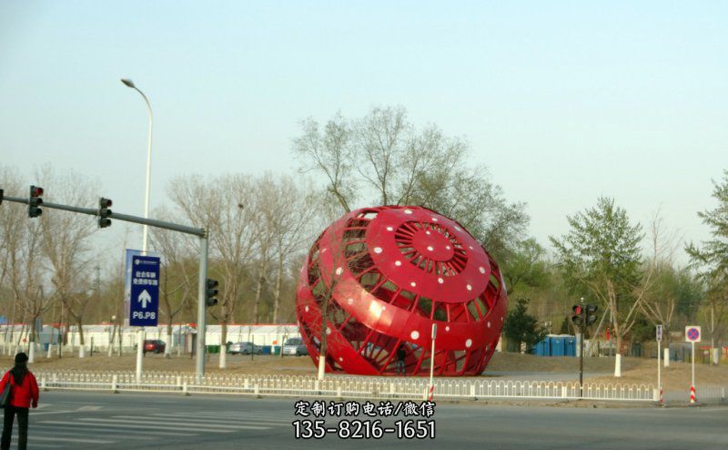 彩色不銹鋼球公園雕塑