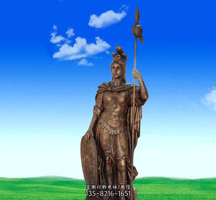 西方神话雅典娜铜雕