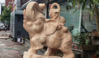 饭店小象石雕-卡通大象雕塑