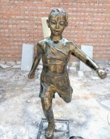 跑步儿童铜雕-铜雕儿童