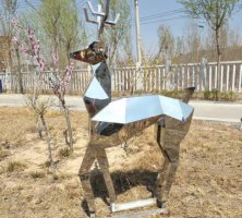 园林锻造不锈钢梅花鹿雕塑