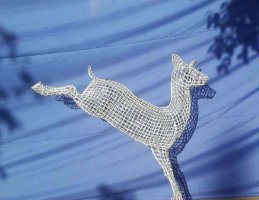 户外不锈钢小鹿造型雕塑