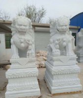 寺庙动物汉白玉狮子石雕
