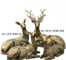 鹿群铜雕-不锈钢雕塑公园不锈钢雕塑