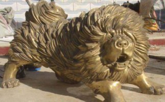 松狮犬动物铜雕