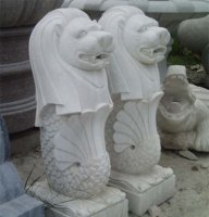 汉白玉公园鱼尾狮雕塑