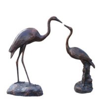 铜雕动物仙鹤-抽象仙鹤雕塑