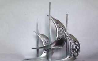 不锈钢帆船景观雕塑