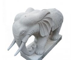 公园动物大理石大象石雕摆件