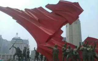城市大型不锈钢红军人物雕塑