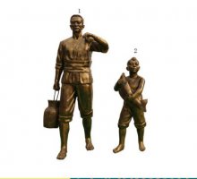 捕鱼人物铜雕-西方著名人物雕塑